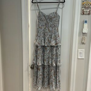 Blue Floral Lulus Tiered Dress — Worn Once!